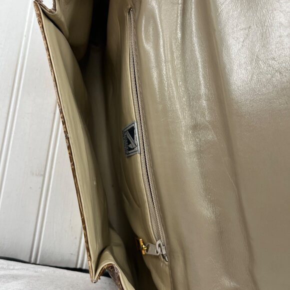 Vintage 1970s J Renee Brown Snakeskin Purse Tan Beige Brown - Picture 5 of 6